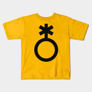 Nonbinary Symbol (black) Kids T-Shirt